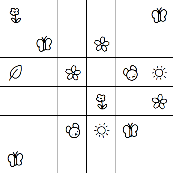 Kids Sudoku 6x6 - Medium