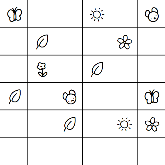 Kids Sudoku 6x6 - Medium