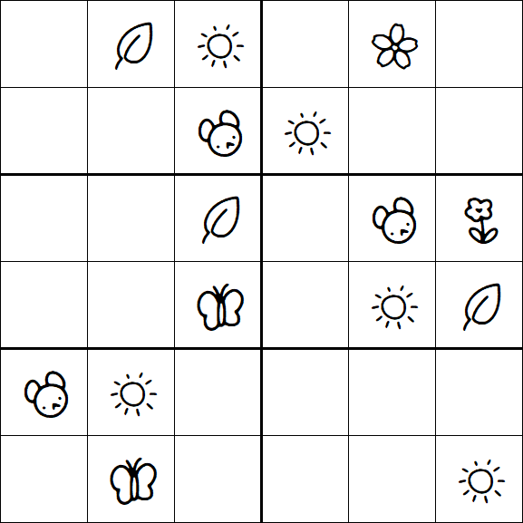 Kids Sudoku 6x6 - Medium