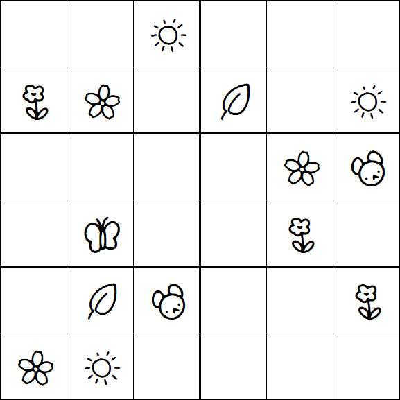Kids Sudoku 6x6 - Medium