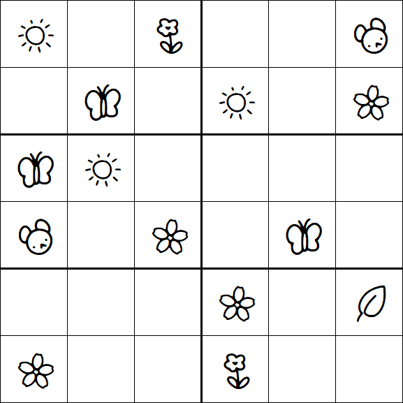 Kids Sudoku 6x6 - Medium