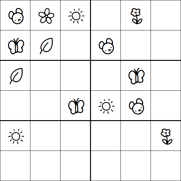 Kids Sudoku 6x6 - Medium
