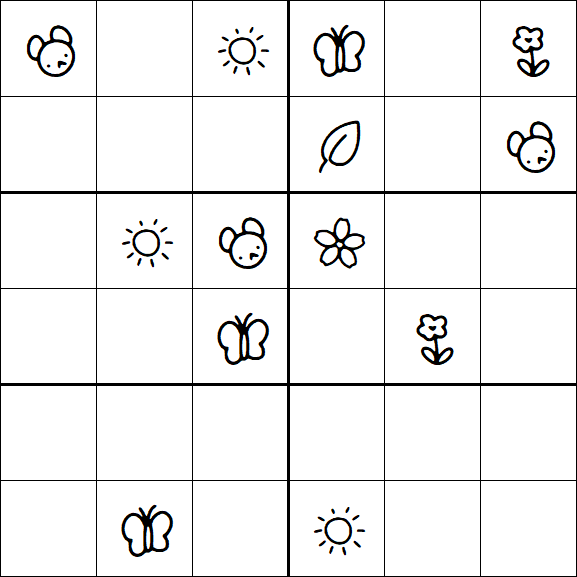Kids Sudoku 6x6 - Medium