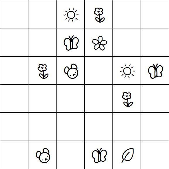 Kids Sudoku 6x6 - Medium