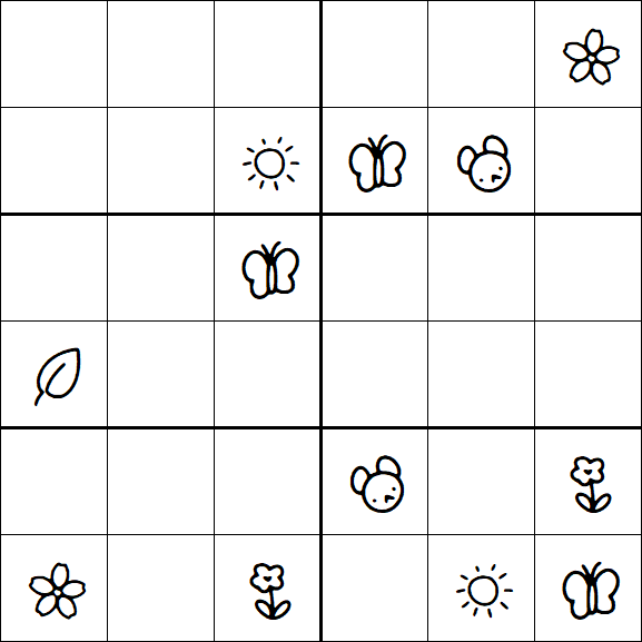 Kids Sudoku 6x6 - Medium
