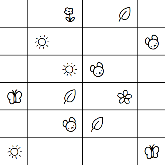 Kids Sudoku 6x6 - Medium