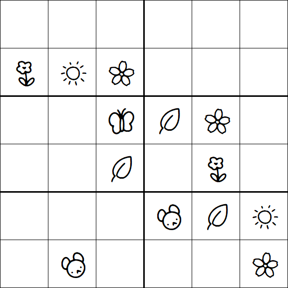 Kids Sudoku 6x6 - Medium