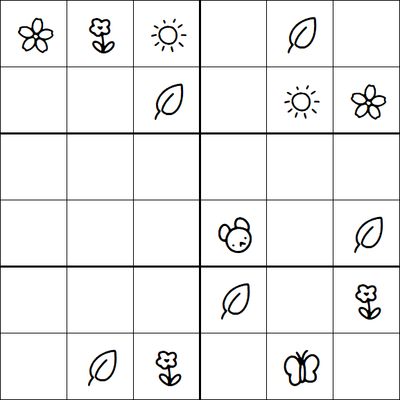 Kids Sudoku 6x6 - Medium