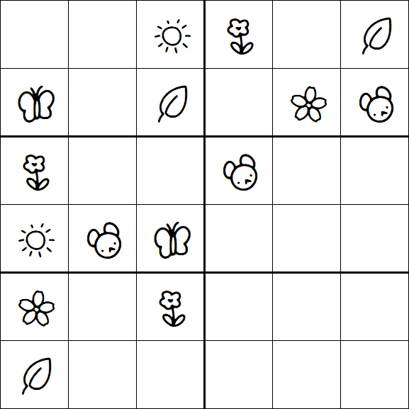 Kids Sudoku 6x6 - Medium