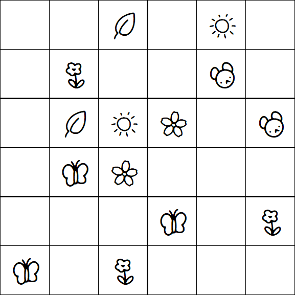 Kids Sudoku 6x6 - Medium