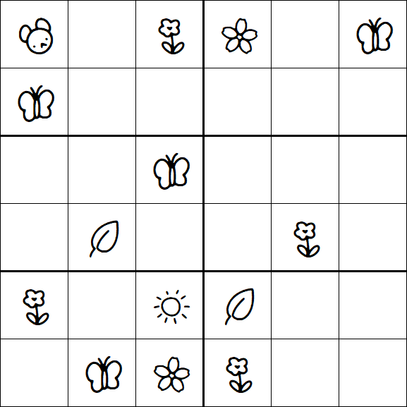 Kids Sudoku 6x6 - Medium