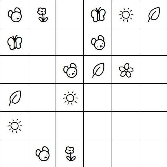 Kids Sudoku 6x6 - Medium