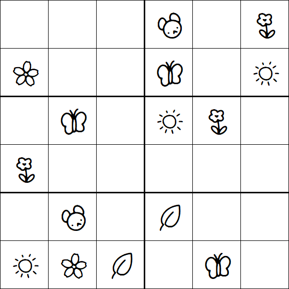 Kids Sudoku 6x6 - Medium