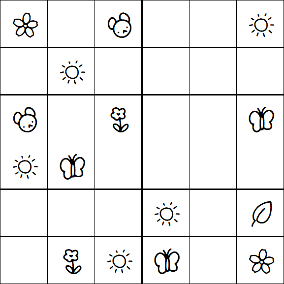 Kids Sudoku 6x6 - Medium