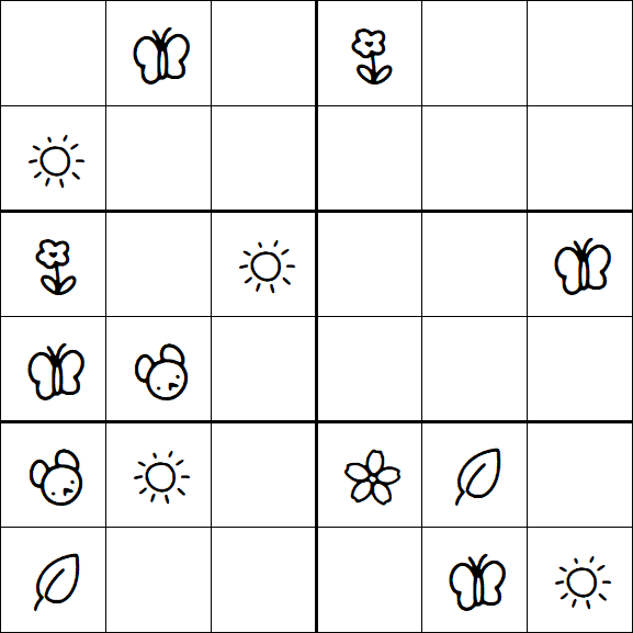 Kids Sudoku 6x6 - Medium