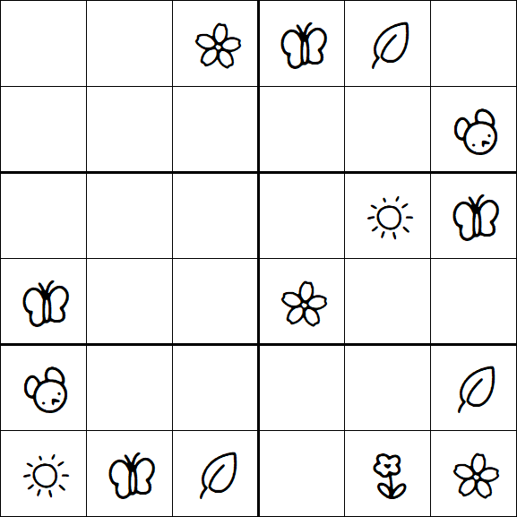 Kids Sudoku 6x6 - Medium