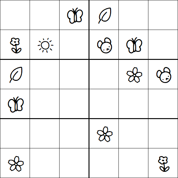 Kids Sudoku 6x6 - Medium