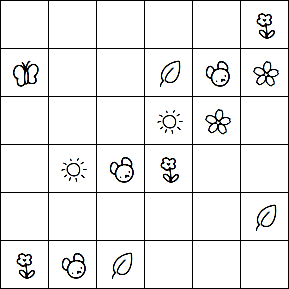 Kids Sudoku 6x6 - Medium