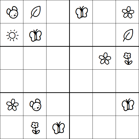 Kids Sudoku 6x6 - Medium