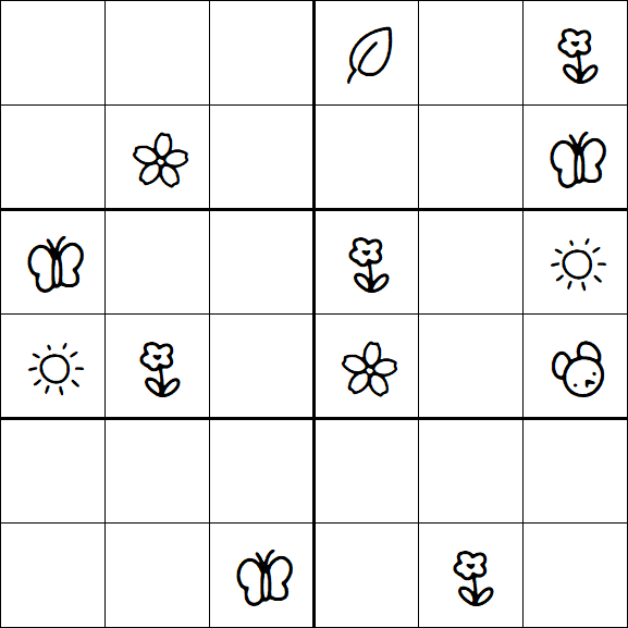 Kids Sudoku 6x6 - Medium