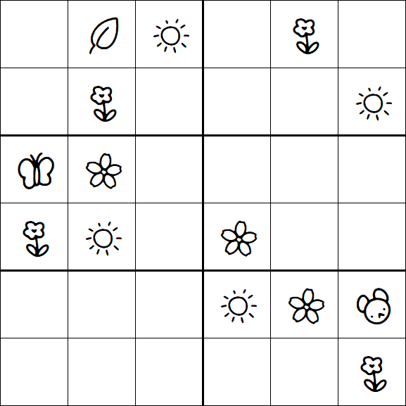 Kids Sudoku 6x6 - Medium