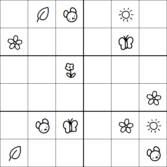 Kids Sudoku 6x6 - Medium