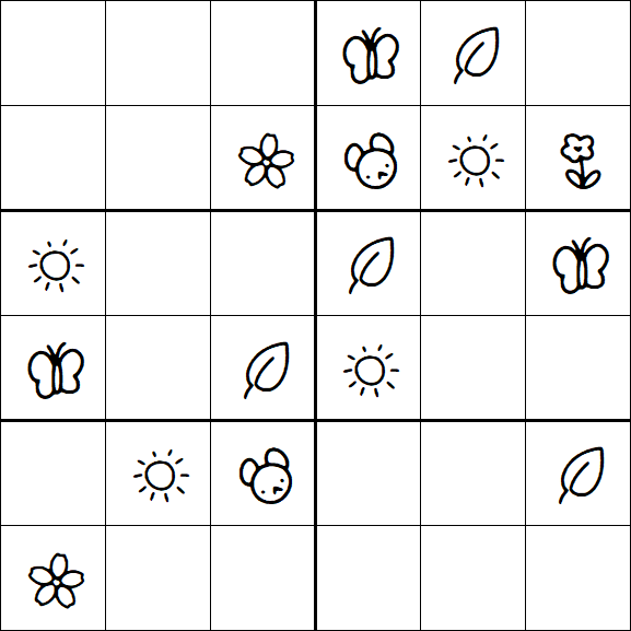 Kids Sudoku 6x6 - Medium