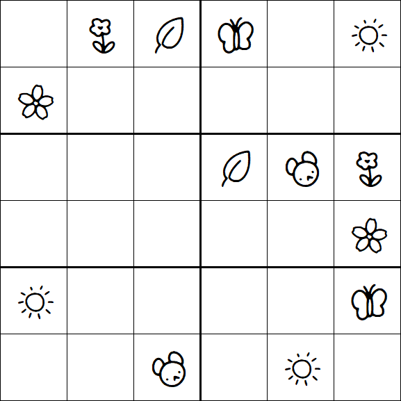 Kids Sudoku 6x6 - Medium