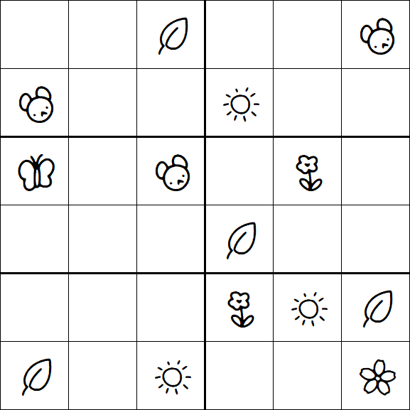 Kids Sudoku 6x6 - Medium
