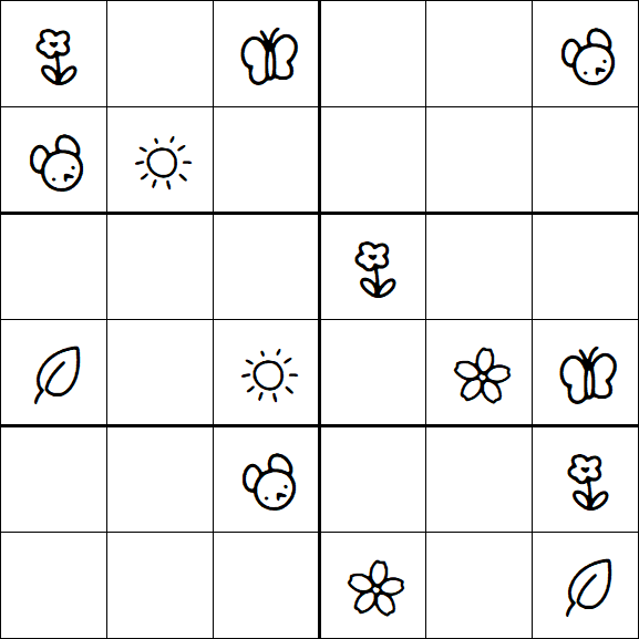 Kids Sudoku 6x6 - Medium