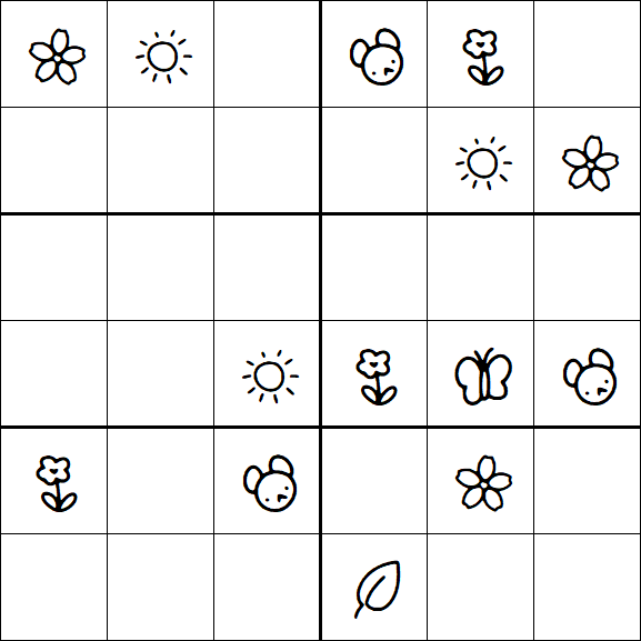 Kids Sudoku 6x6 - Medium