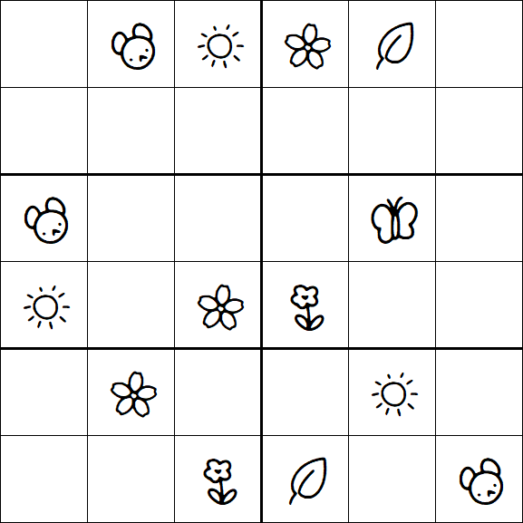 Kids Sudoku 6x6 - Medium