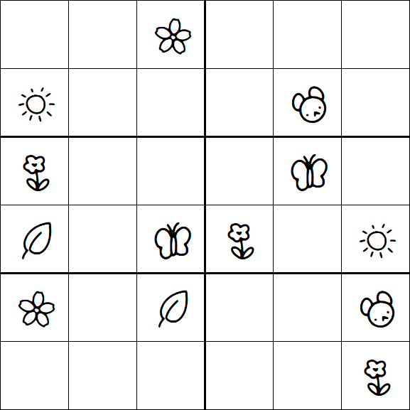 Kids Sudoku 6x6 - Medium