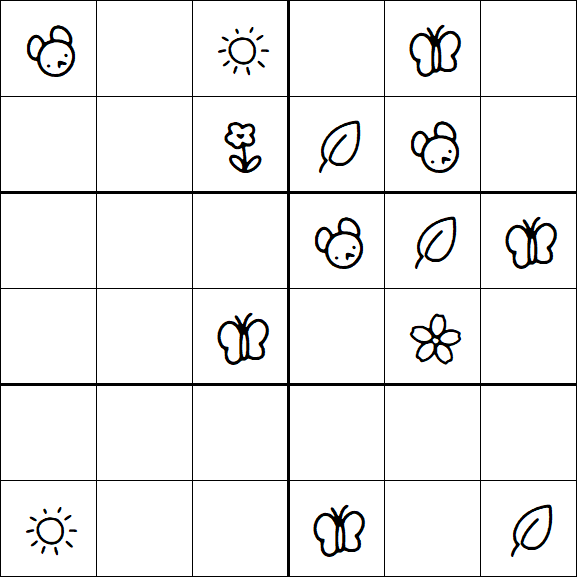 Kids Sudoku 6x6 - Medium