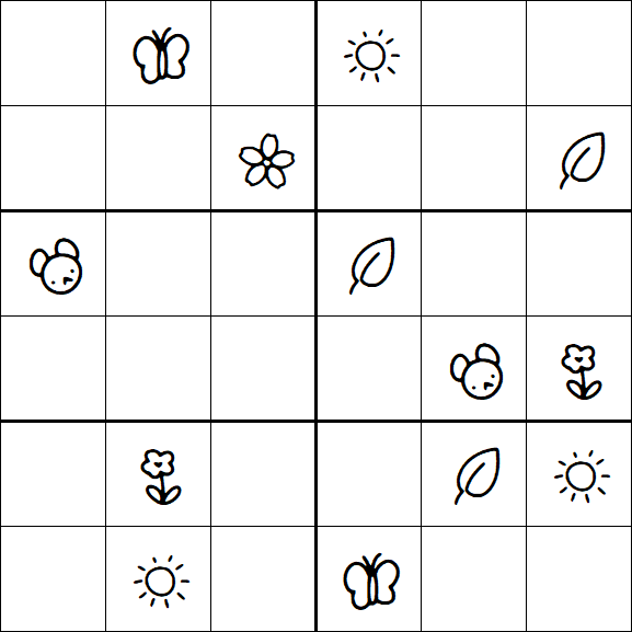 Kids Sudoku 6x6 - Medium