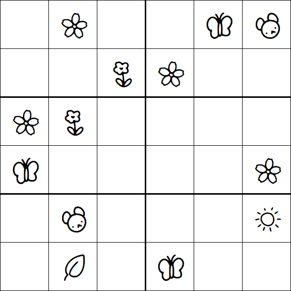 Kids Sudoku 6x6 - Medium