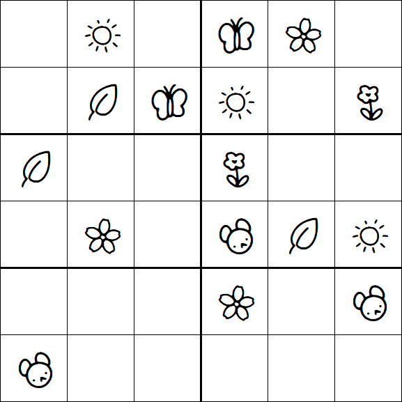 Kids Sudoku 6x6 - Medium