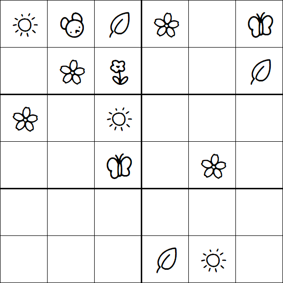 Kids Sudoku 6x6 - Medium