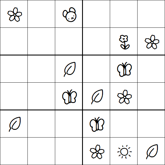 Kids Sudoku 6x6 - Medium