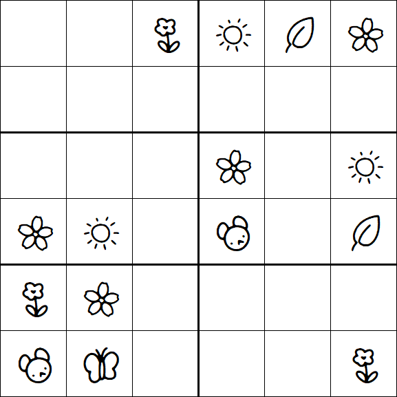 Kids Sudoku 6x6 - Medium