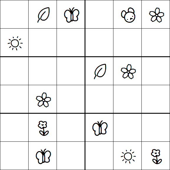 Kids Sudoku 6x6 - Medium
