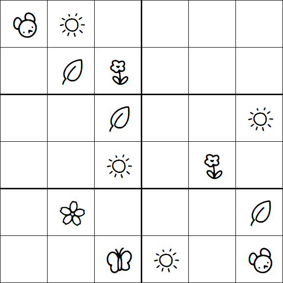 Kids Sudoku 6x6 - Medium