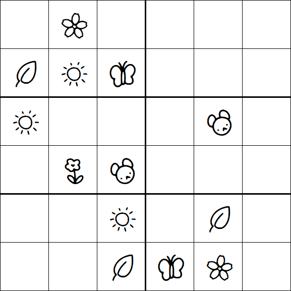 Kids Sudoku 6x6 - Medium