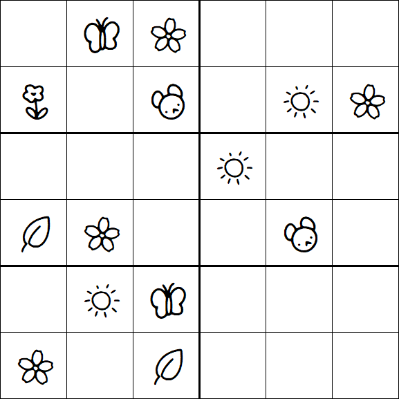 Kids Sudoku 6x6 - Medium