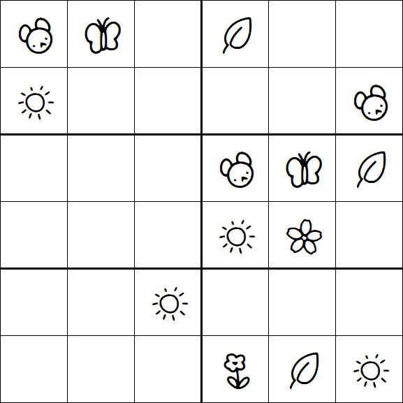 Kids Sudoku 6x6 - Medium