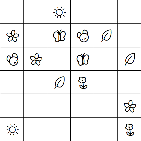 Kids Sudoku 6x6 - Medium
