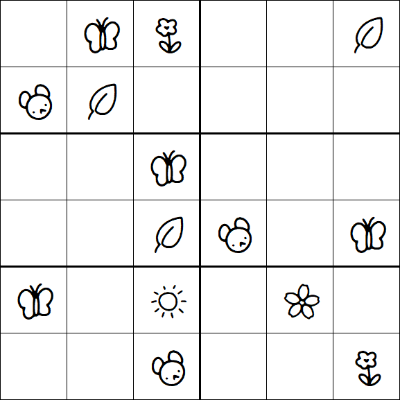 Kids Sudoku 6x6 - Medium