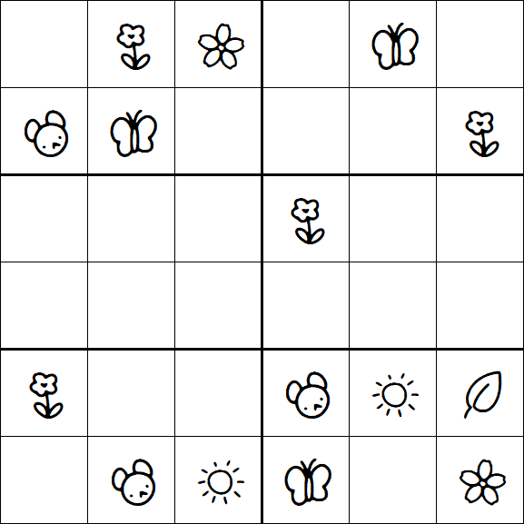 Kids Sudoku 6x6 - Medium