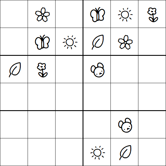 Kids Sudoku 6x6 - Medium