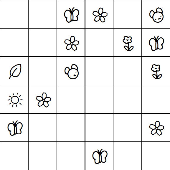 Kids Sudoku 6x6 - Medium